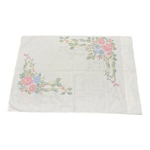 Cannon Monticello White Floral Vintage Victorian Standard Pillowcase CottageCore
